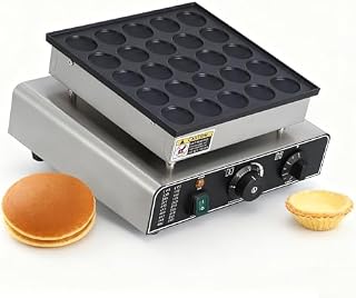 Mini Pancake Maker, Non-Stick Griddle with Temperature Control, 25 Hole Dutch Pancake Maker for Breakfast, Desserts and Snacks, 850W