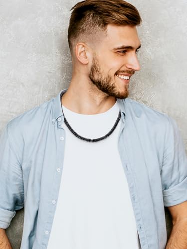 Top Plaza Healing Crystal Tigers Eye Stone Necklace for Men Natural Gemstone Beaded Necklaces Handmade Stress Relief Balance Protection Amulet Necklace Jewelry Gifts4