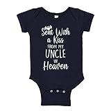 Sent with A Kiss from My Uncle in Heaven Baby Bodysuit 18 mo Navy Blue