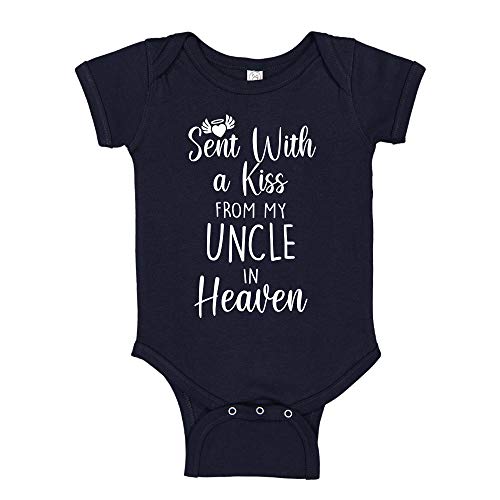 Image of Sent with A Kiss from My Uncle in Heaven Baby Bodysuit Infant One Piece