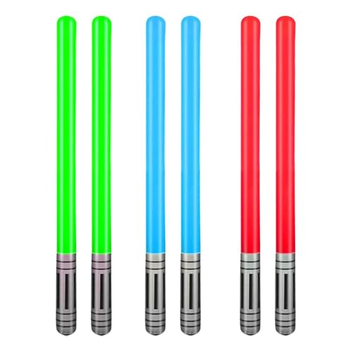 VIKSAUN 6 Pièces Gonflable Ballon Light Sabre Bâton pour Fête Fournitures Parti Faveurs Ballons 3 Couleur aquatiques pour la plage ou la piscine Les Adultes (6 pcs)