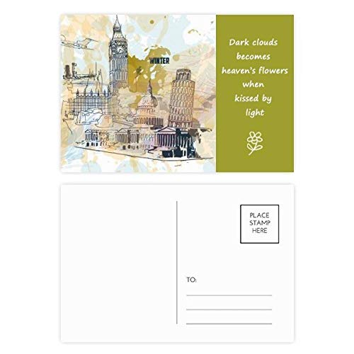Jeu de cartes postales Big Ben et Pise DIYthinker pour voyage