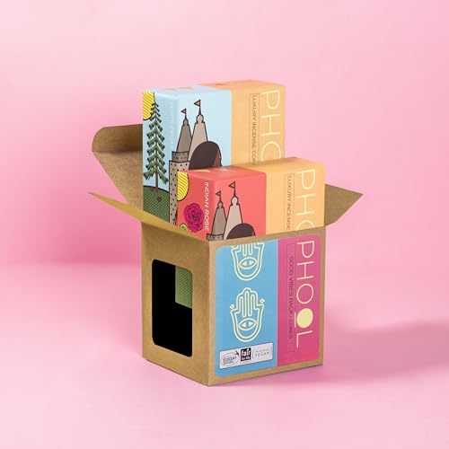 PHOOL LUXURY INCENSE Good Vibes Pack Of 80 Natural Dhoop Cones | Indian Rose & White Cedar | Special Pack Of 80 Dhoop Cones For Pooja - 500 Gms | Sulphur & Charcoal Free