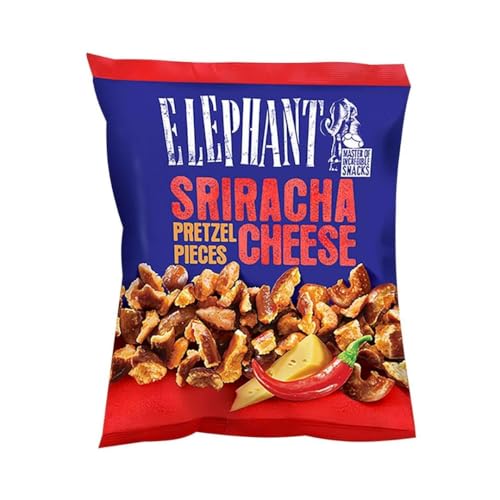Elephant Sriracha Cheese Pretzel Pieces 3x125g - Die perfekte Mischung aus Käse, Sriracha und Brezel-Knusper - Box by Needforsweet