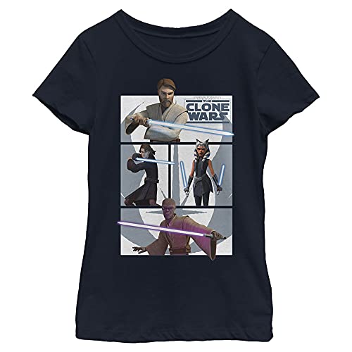 T-shirt Star Wars Clone Wars fille couleur unie navy blue taille M