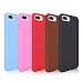 Pofesun Liquid Silicone Case Compatible with iPhone 8 Plus (2017)/ iPhone 7 Plus (2016) 5.5 inch, Gel Rubber Full Body Protection Shockproof Cover Case, 5 Pack -Black/Red/Brown/Purple/Rose 
