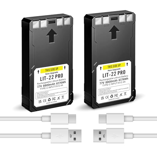 Lot de 2 piles rechargeables LIT-22 Pro USB Type-C de rechange pour Spypoint LIT-22 Pro Batterie au lithium rechargeable compatible avec caméra de trail Flex-M Flex...