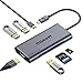 USB C Hub HDMI Adapter,QGeeM 7 in 1 Type C Hub to HDMI 4k,3 USB 3.0 Ports,100W Power Delivery,SD/TF Card Readers Compatible with MacBook Pro 13/15(Thunderbolt 3),2018 Mac Air,Chromebook USB C Adapter