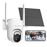 4G LTE 2K HD Wireless Camera, Solar-Powered Security Camera, 360° PTZ Outdoor Camera Wireless, Color Night Vision, Motion Detection, Two-Way Audio, SD/Cloud Storage, IP66 Waterproof, App Remote Aceess