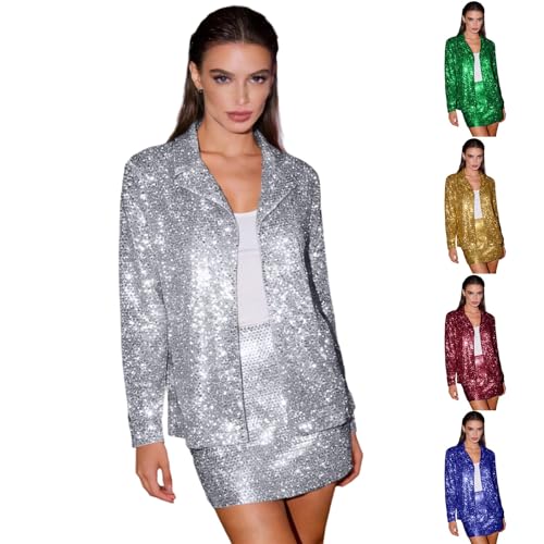 Grandes tailles élégante veste de fête blazer à paillettes haut de gamme coupe ajustée