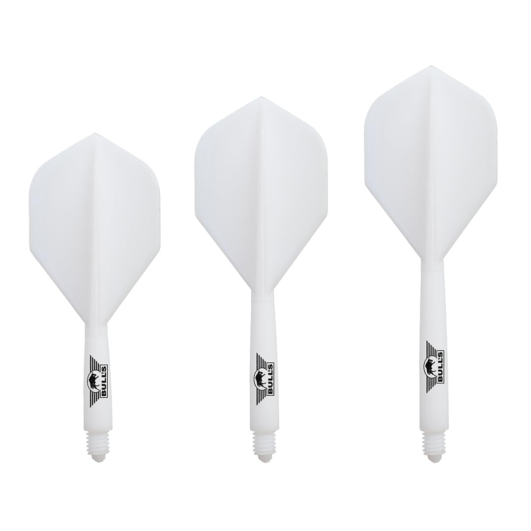 BULL'S Union Moulded Shaft Flight: Revolutionise Your Dart Game with Superior Design and Performance - White, Medium