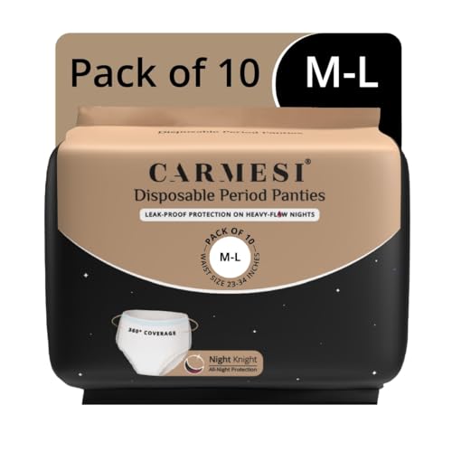 Image of Carmesi Disposable Period Panties for Women & Girls - Pack of 10 (M-L) | 360 Protection for Super Heavy Flow | Leak Proof & No Rashes | Maternity Panties | All Night Protection | Ultra Absorbent Core