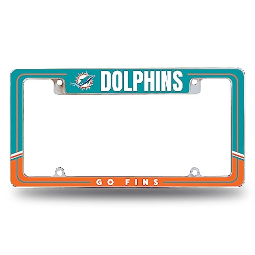 Plaque Miami Dolphins cadre chrome pour sublimer votre voiture lors des trajets quotidiens