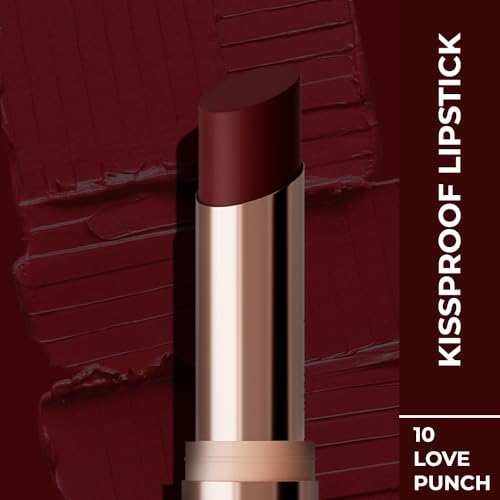 Image of Colorbar Kissproof Lipstick | Love Punch Maroon | Lightweight Matte Texture | Vegan Lip Color Free from Paraben, Mineral Oil, Sulphate & Cruelty | Long-Lasting Lipstick 3.7g