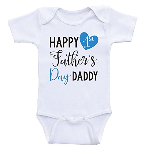 Image of Heart Co Designs Happy 1st Father's Day Daddy - OnePiece Baby Bodysuit Romper Clothes