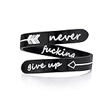 Inspirational Adjustable Never give up Black Ring Opening Cute hiphop Cool Statemen Gift for women