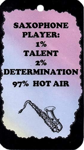 Set of 3 Music Notes Door Hanger, Wall Hanging Sign, Refrigerator Magnet. Musician, Band, Orchestra, Choir Gifts. 5090H Saxophone Player: 1% Talent 2%......97% Hot Air image 3