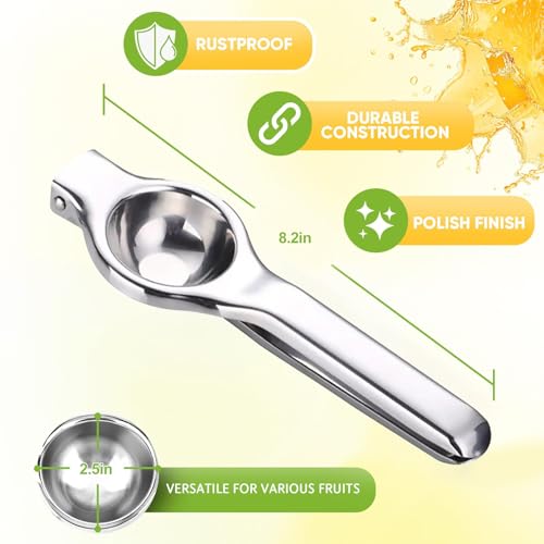 2 Pièces Presse Citron, 8 mm Diamètre Presse Agrumes Manuel, Presser Inox, Anti-corrosion et Robuste, pour Presser Citrons Verts et Agrumes, pour Cuisine Bar Restaurant Sûr Et Durable – Image 3