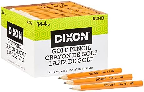 Dixon® Presharpened Golf Pencils, #2 Soft Lead, Yellow, Pack Of 144