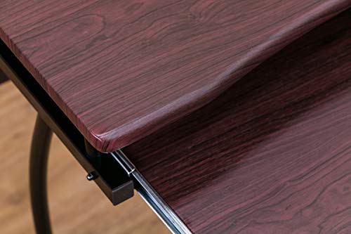 スライド棚付き コンパクト パソコンデスク 省スペース机 幅60cm (WAL/ウォールナット)