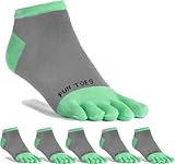 FUN TOES Men's Toe Socks Lightweight Breathable-Value 6 PAIRS Pack- Size 6-12