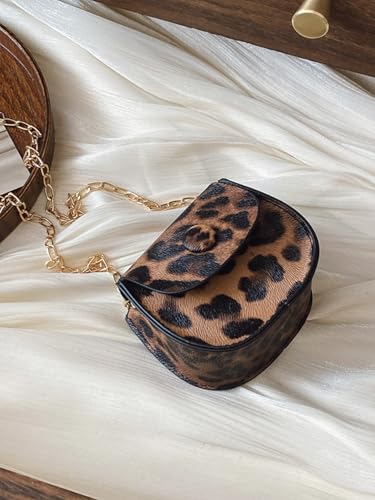 Women's Leopard Print Clutch Purse Button Decor Flap Square Bags PU Leather Crossbody Handbags3