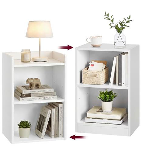 VASAGLE Custos Collection - Table de Chevet avec Compartiments Ouverts, Table d’Appoint avec Étagère Réglable, Double Usage, Montage Simple, pour Chambre,...