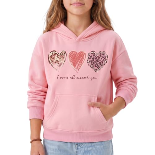 Image of WELAKEN Cotton Hoodie Sweatshirt for Girls Kids & Teens Long Sleeve Pullover with Kangaroo Pocket