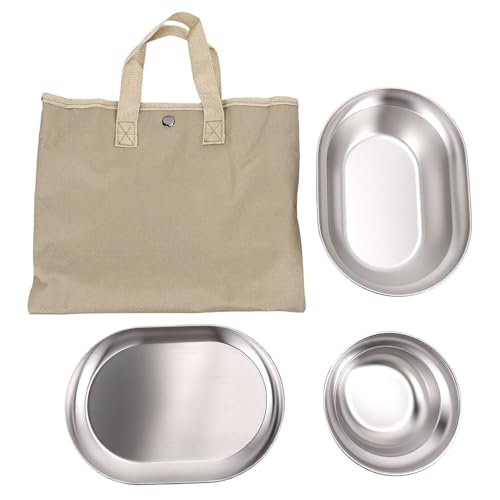 POCREATION Camping Mess Kit, 304 Acero Inoxidable Platos y Cuencos 3 Piezas miniatura 5