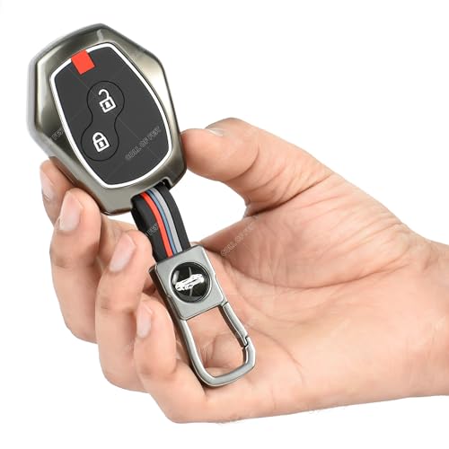 Image of Coll of Fest Premium Metal Silicon Key Cover Compatible with Renault Logan | Duster | Verito | Lodgy 2 Button Smart Key Glow in the Dark