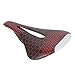 Tgoon Road Saddle , Breathable Microfiber Leather Carbon Fiber Robust Foam Padding Stereogel Structure Seat for Replacement(Red)