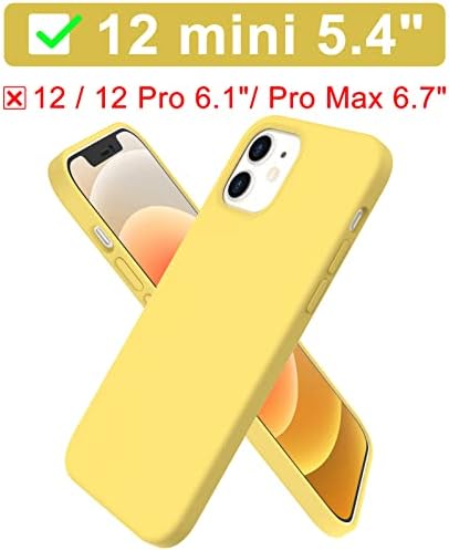 ORNARTO Compatible with iPhone 12 mini(2020) Case 5,4, Slim Liquid Silicone Full Covered Soft 3 Layers Gel Rubber with Microfiber Case Cover 5.4 inch-Navy Blue