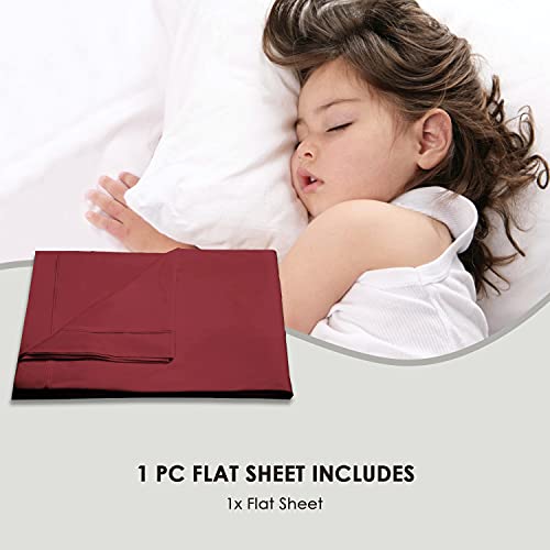 Pizuna Pure Combed Cotton Double Flat Sheet Rio Red, 600 Thread Count Long Staple Brushed Cotton Flat Sheets Double - Image 4