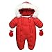 Unisex Baby Winter Schneeanzug Kleinkind Hoodie Outwear Säuglingsbaby Jungen Winter Schneeanzug Jacke Kleidung Reißverschluss Overall Mit Kapuze Schnee Tragen Mantel Outwear (Rot, 18-24 Monate)