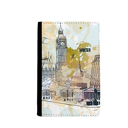 Étui Portefeuille pour Passeport Big Ben Tour de Pise Organisateur Voyage Protecteur