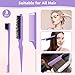 3pcs Hair Dressing Stylings Tools, Teasing Brush Stainless Steel Rat Tail Comb Edge Control Hair Brush for Back Brushing, Combing, Braiding, Slicking Hair for Women