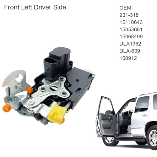 Image of Door Lock Latch Actuator Compatible with 2000-2007 Cadillac Escalade Chevy Silverado Suburban Tahoe GMC Sierra Yukon, Front Left Driver Side, Replaces #931-318, 15110643, 15053681