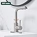 Hoimpro 360° Rotate Spout Single Handle Wet Bar Sink Faucet,Single Hole Bathroom Lavatory Faucet,Rv Small Bathroom Sink Faucet,Bar Vanity Faucet, Stainless Steel/Brushed Nickel (1 Or 3 Hole)