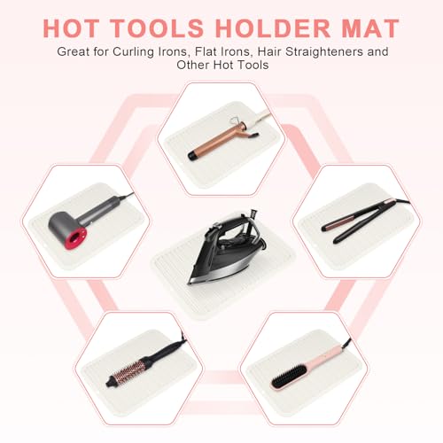Tapete de silicona resistente al calor oversize para herramientas de cabello miniatura 5