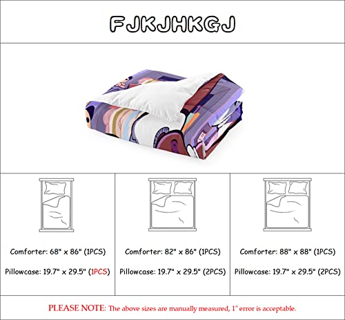 Fjkjhkgj African American Black Girl Twin Bedding Set, Twin Bed Comforter Sets For Girls Black Girl Magic Comforter Set Purple Twin Size Cute 2 Piece Quilt Set, 1 Comforter + 1 Pillowcase #TOP2