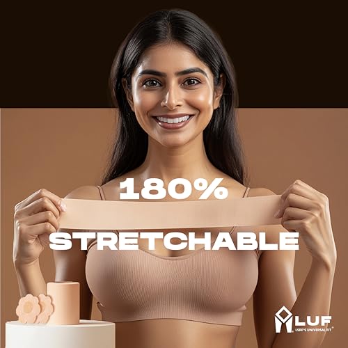 Image of LUF Boob Tape with 10 Nipple Pasties for Women - Instant Breast Shaper & Lifter - 100% Latex Free Strong Adhesive Premium Cotton Body Tape / Bra Tape - Skin Friendly - Anti-Allergic - 5m Length