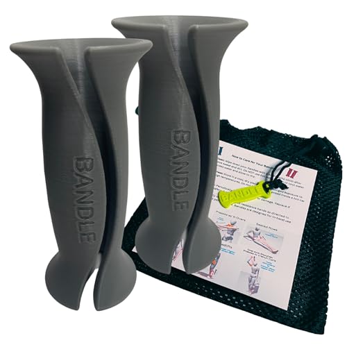 Bandles - True Ergonomic Resistance Band Handles | Unleash the Full Potential of Pain-Free Full-Body Workouts | Durable & Comfortable for High-Intensity Training (2 Handles) (Steel Gray Standard)
