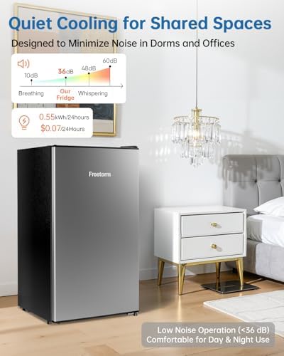 Frostorm 3.2 Cu Ft Mini Fridge with Freezer, Single Door Upright Freezer - 3