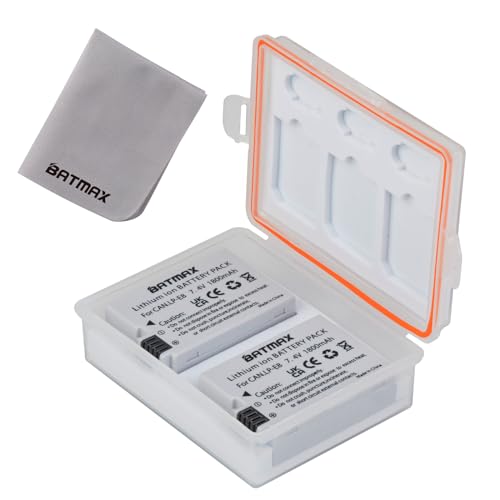Batmax 2Pcs LP-E8 Battery with Battery Storage Case Compatible with Canon Rebel T3i, T2i, T4i, T5i, EOS 600D, 550D, 650D, 700D, Kiss X5, X4, Kiss X6i, Kiss X7i Digital Camera