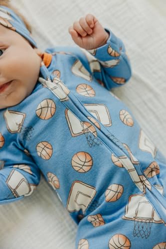 Image of Copper Pearl Zip-Up Footie Baby Pajamas - Soft Newborn Onesies for Boys & Girls, Tag-Free with Two-Way Zipper Baby Sleepers for Newborn - 24 Months, Dunk