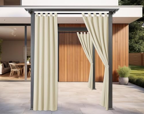 IlGruppone Tenda Per Gazebo Da Esterno Resistente 160 x 270 Cm 3 Varianti Colore Con Asole E Passanti Chiusura A Bottoni Antivento Antipolvere Uv Resistente - 4 Pezzi - Panna