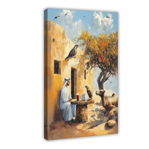 Poster scène de café du Moyen-Orient pour habiller un mur vide salon chambre 50x76cm