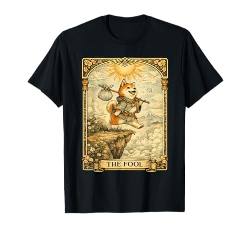 The Fool Tarotkarte Shiba Inu Lustiger Hund Kawaii Japanische Kunst T-Shirt