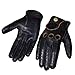 WASPRO Genuine Leather Gloves, Pure leather fashion gloves, Lambskin leather gloves, motorcycle gloves, Leather Knuckle Fit Gloves (Black Tan Lining, Large)