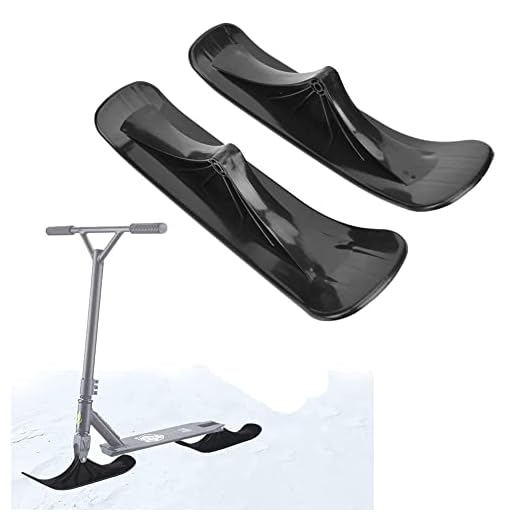 MOONASE 2pcs Snow Scooter Ski Skate Board Sled Conversion Kit Winter Cycling Ski Attachment for Kids Car Scooter Two-Wheel Sled Accessories Riding Tyre Replacement Parts, Black